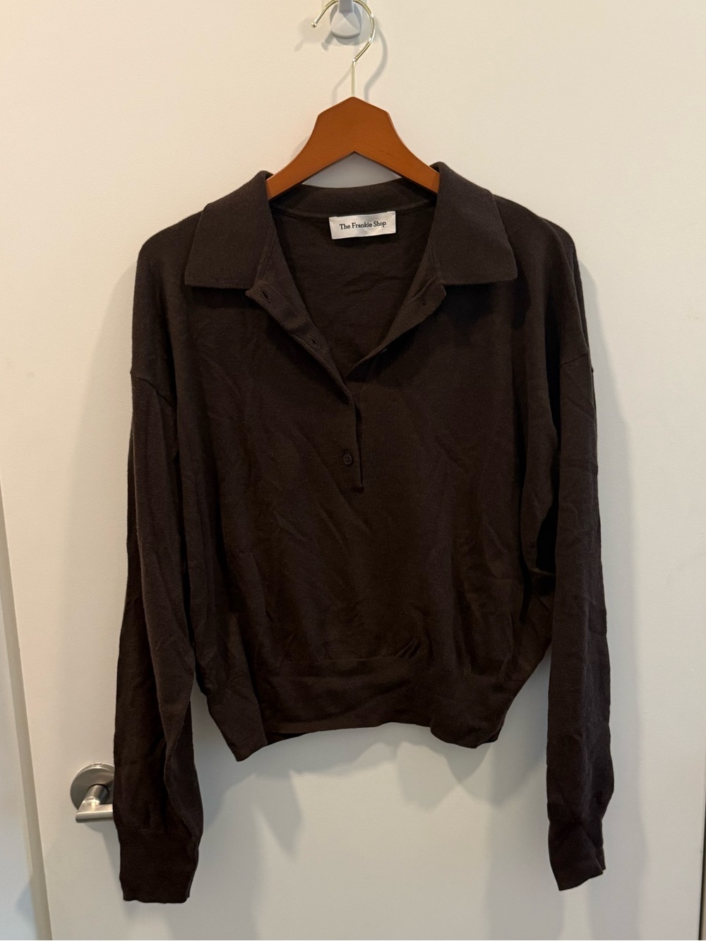 The Frankie shop brown polo sweater size XS